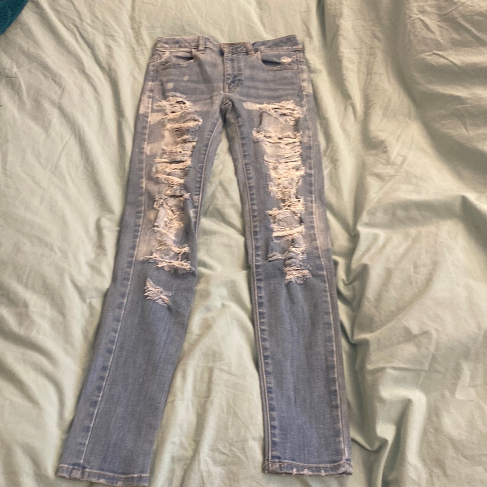 AE hi-rise jeggings ditressed 00